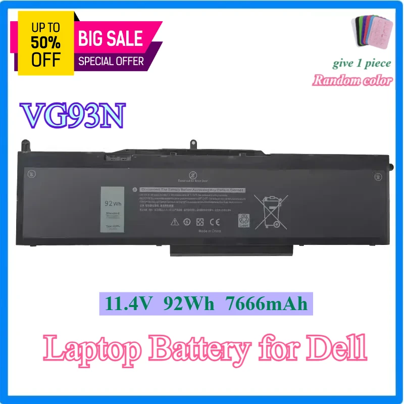 

Новый аккумулятор для ноутбука VG93N для Dell Precision 15 3520 3530 E5590 Latitude 15 5580 5590 5591 WFWKK 11,4 В 92 Втч