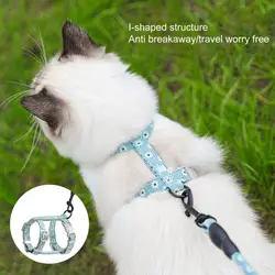 1 Set Excellent Firm Stitching Cat Leash Chest Harness Long Strap Pet Traction Rope Back Strap Buckle Pet Dog Cat Accessories