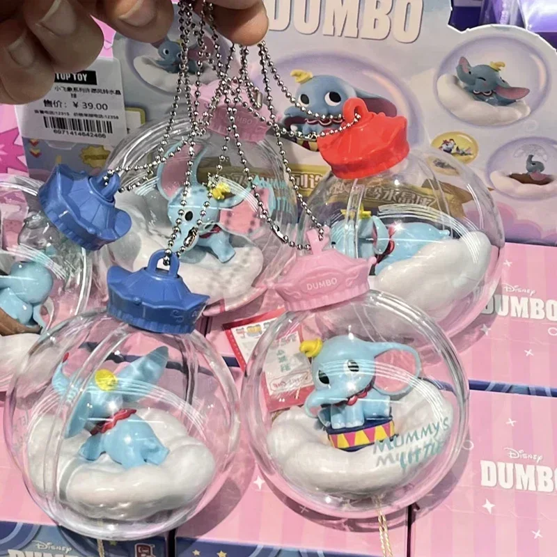 Genuine Disney Anime Dumbo Wishing Wind Chimes Crystal Ball Blind Box Blessing Pendant Room Decoration Kids Toys Christmas Gift