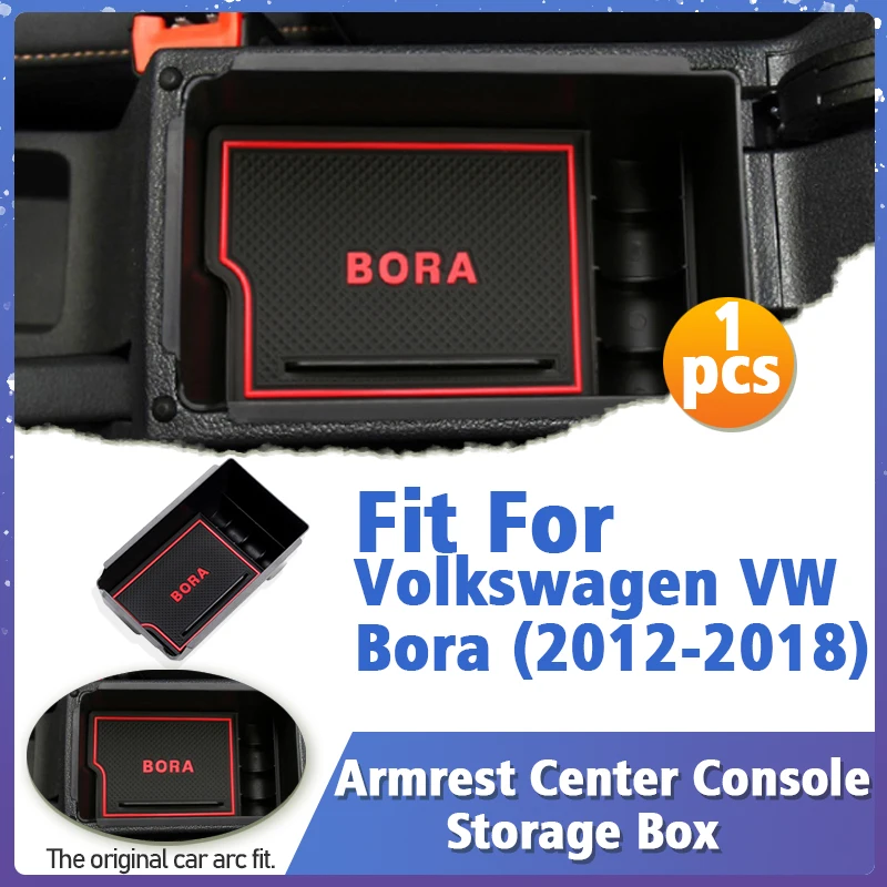 

1Pcs Car Center Armrest Console Storage Box For Volkswagen VW Bora 2012 2013 2014-2018 Interior Styling Decoration Accessories