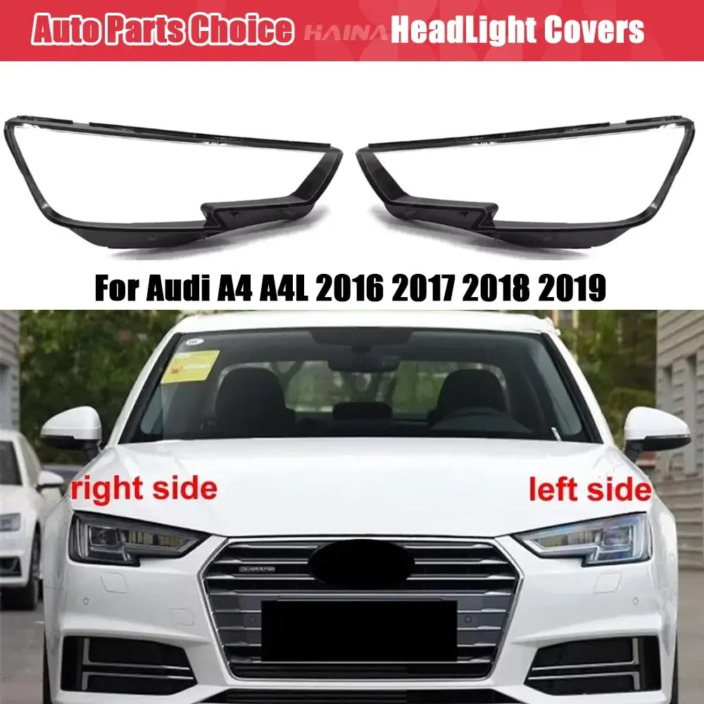 

REDOUND For Audi A4 A4L 2016 2017 2018 2019 Headlamp CASE Cover Headlight Shell Lamp Shade Lampshade Lens Plexiglass Xenon Led