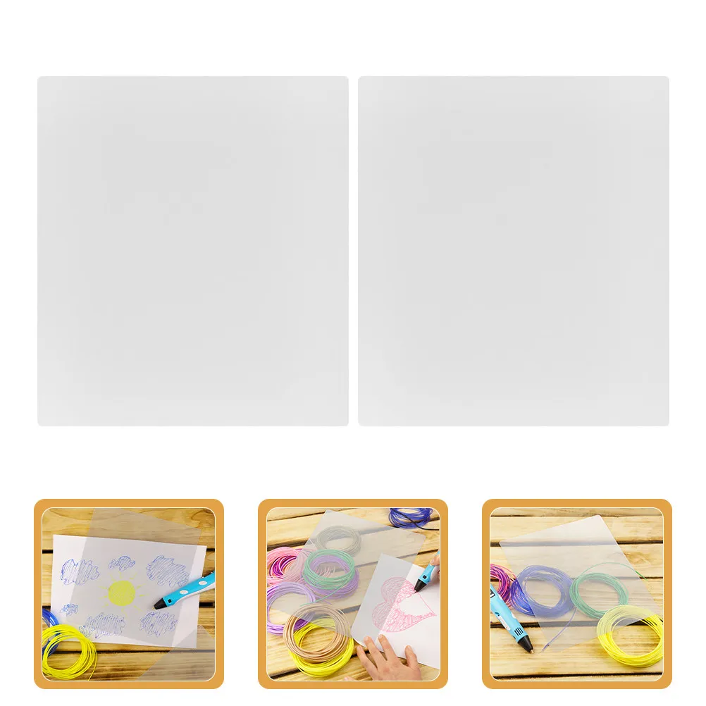 6Pcs 3D Printing Pen Tracing Board Clear PVC Drawing Mat Transparent Craft Painting Copy Boards Translucent Sketch Tool Portable