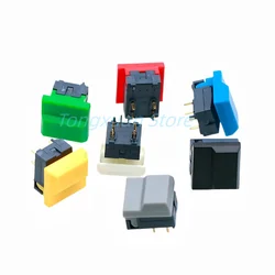 5pcs Square Switch PB86-B1 Large Cap without LED 4Pins Momentary SPDT Push Button Switch For Stage Control Equipment