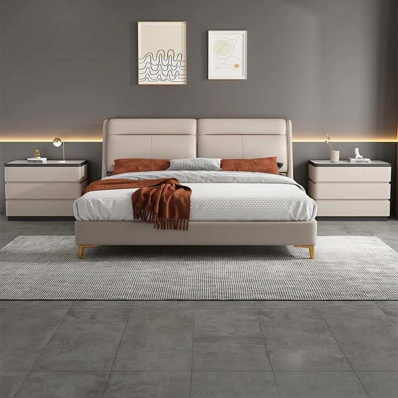 

80Cm wide bedside table three-layer large size simple solid wood three-bucket cabinet