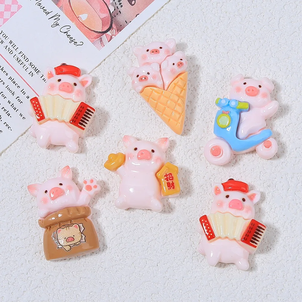 10pcs/lot Kawaii Pig Diy Home Decoration Figurines Dollhouse Moss Terrarium Landscape Accessories Fairy Garden Miniatures Room