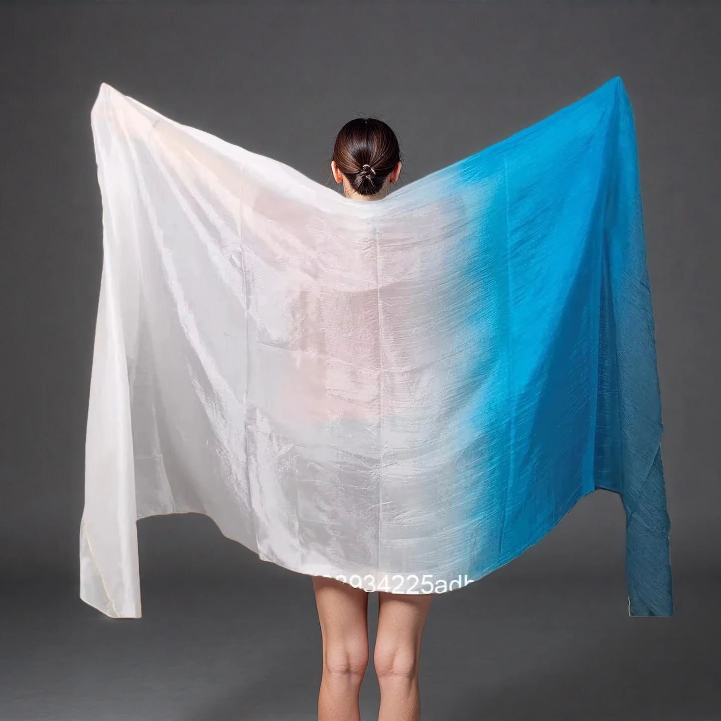 Velos 100% de seda hechos a mano para danza del vientre, velo de seda multicolor con gradiente, accesorios para danza del vientre, niños y adultos, 200x90cm