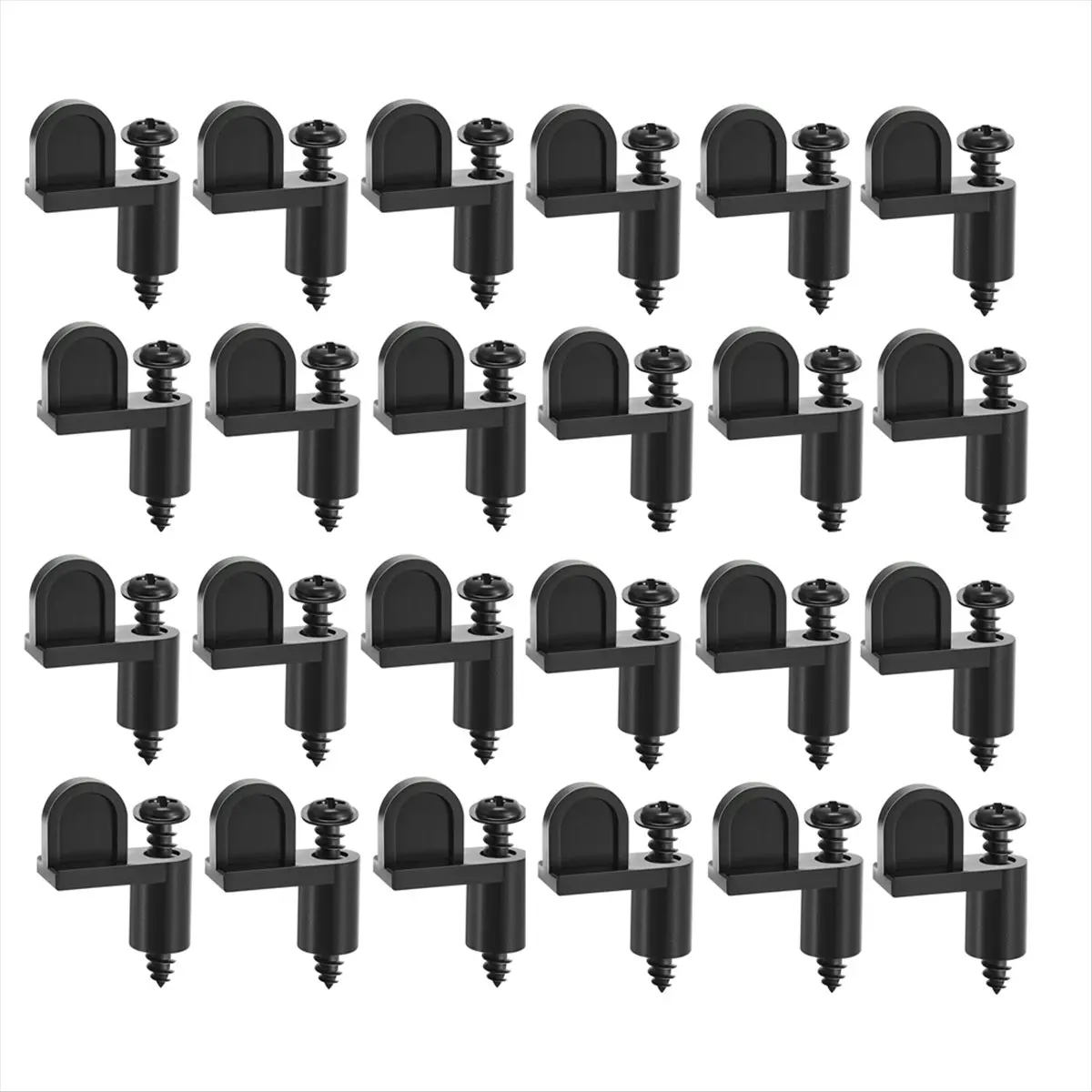 24 Pack 3/8inch Window Screen Clip with Screws Offset Window Clips for Fastens Winter Window Screens, Storm Window