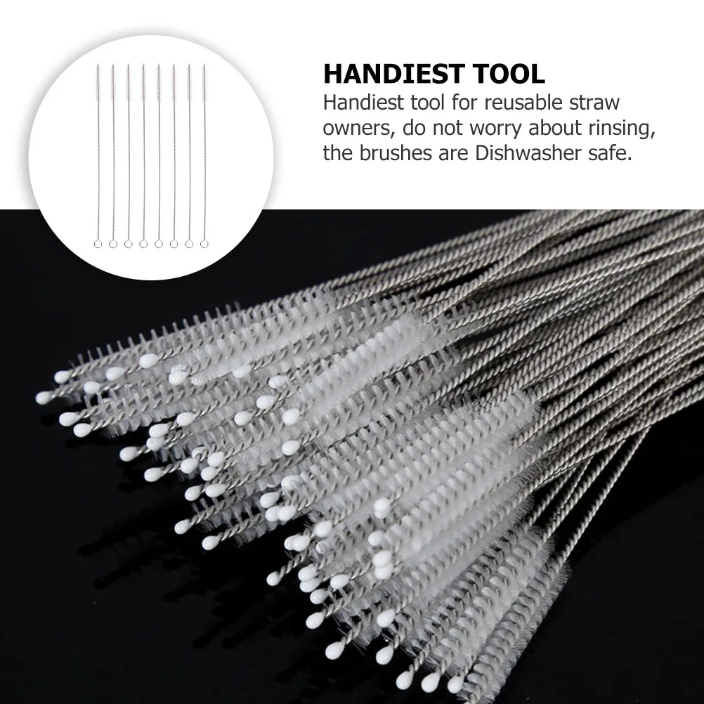 

15 Pcs Test Tube Cleaning Brush Bottle for Straws Pipeline Nylon Wool Stainless Steel Drinking
