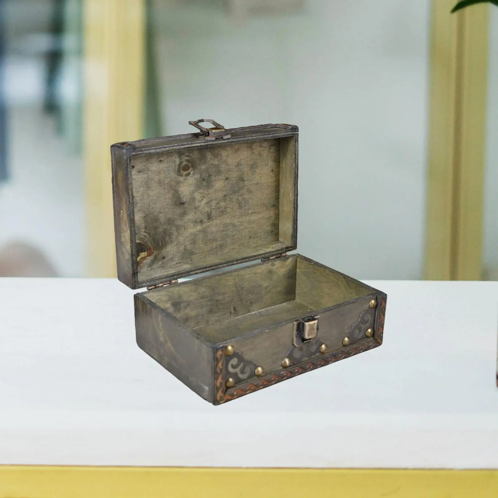 

Деревянная шкатулка для драгоценностей, шкатулка для рукоделия, сундук с сокровищами для свадьбы, дня рождения, серьги-гвоздики