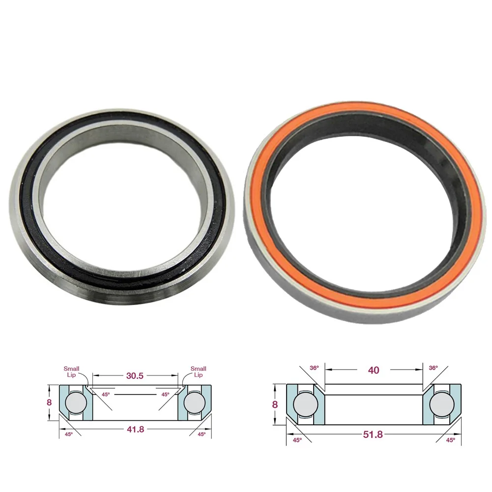 

Bike Headset Upper And Lower Bearings Premium Steel Material for Ridley Noah Excalibur ACB518K/MH P08H8 Model (2pcs)