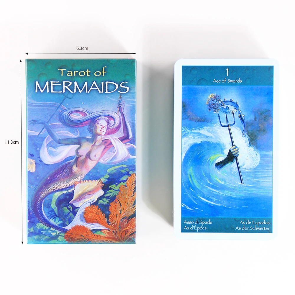 Tarot of Mermaids Chakra, Planet, Zodiac Telling Game Divination Tools Tarot Cards For Beginners Travel Version Pocket Size