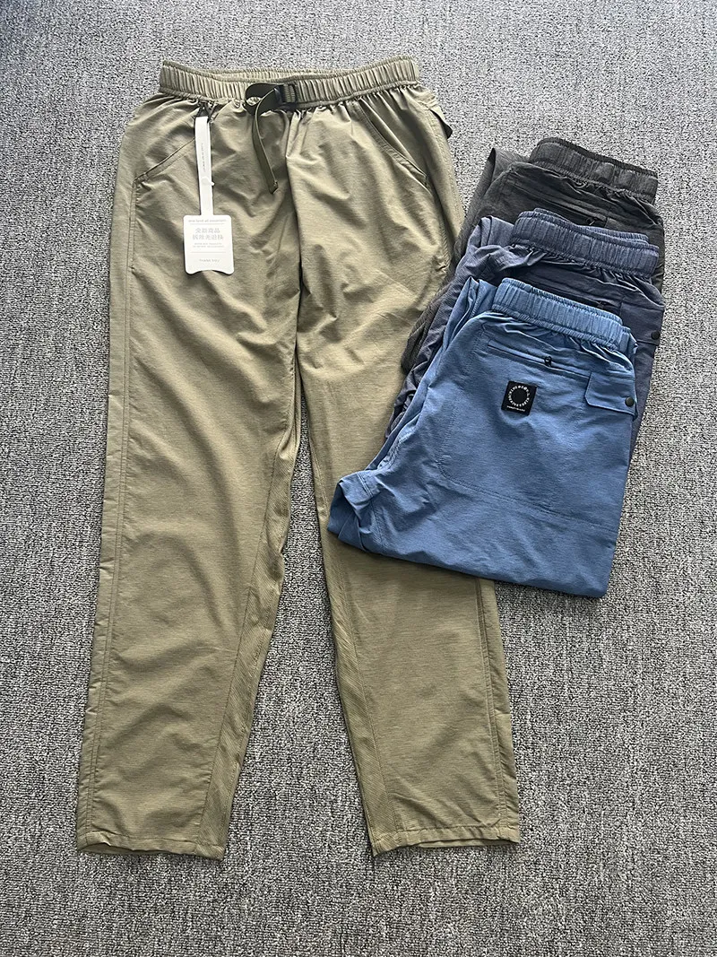 Lightweight Breathable Summer Plaid Pants Yamaichi 5 Pockets Casual Straight Leg Trousers for Men Comfortable Loose Fit