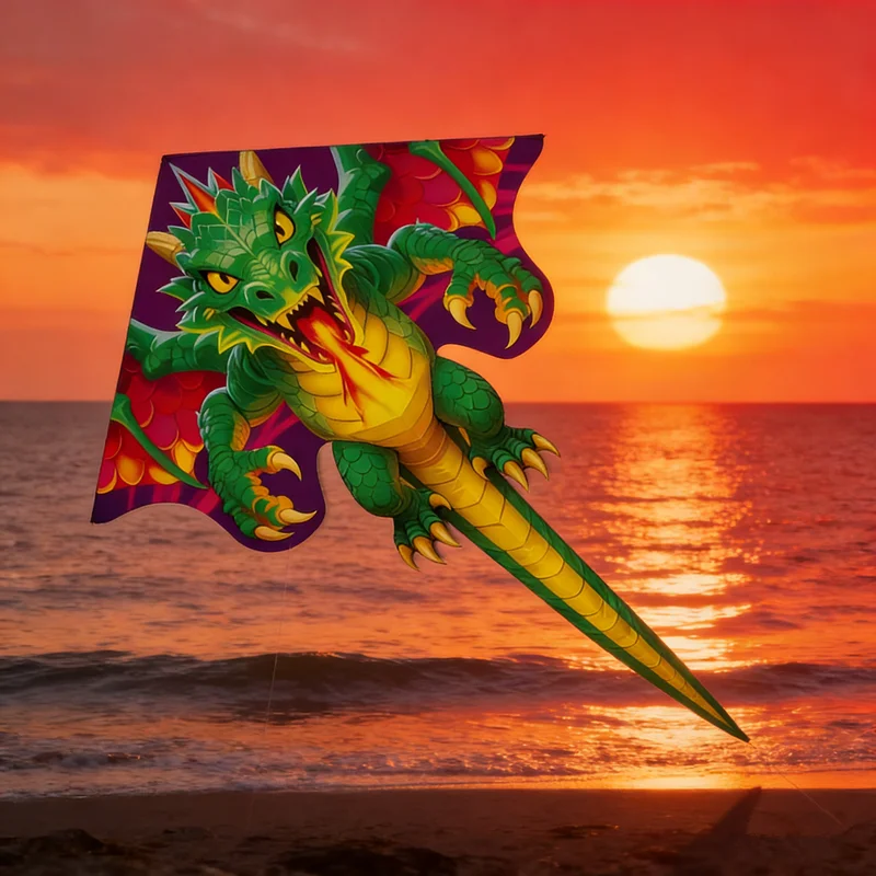 Cerfs-volants Dragon volant pour enfants, tissu professionnel, cerfs-volants en nylon ripstop, usine de jouets de plein air, ligne de cerf-volant de plage de sport