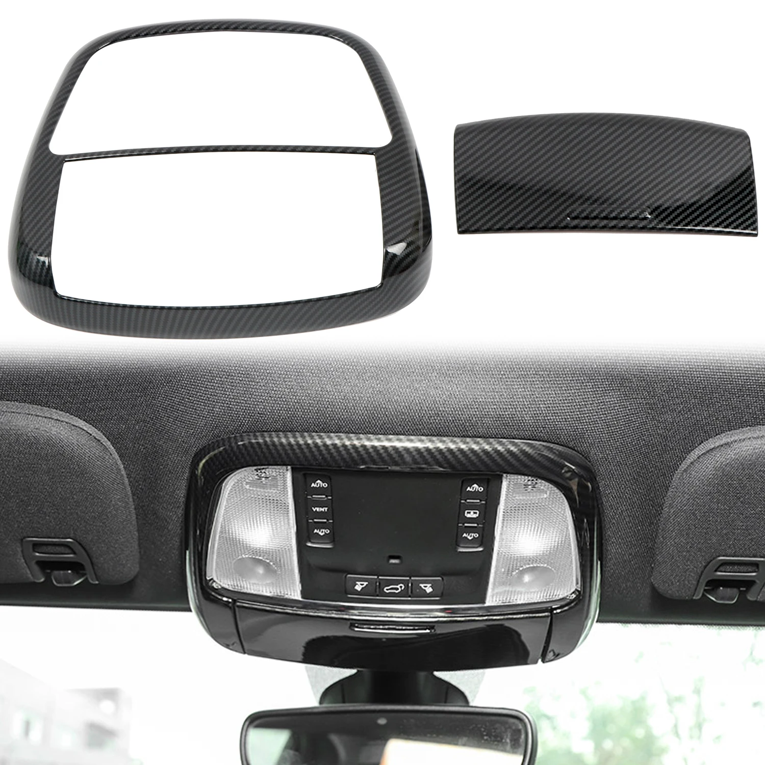 

Fit For Dodge Durango 2011-2020 Car Accessories ABS Plastic Carbon Front Reading Light Lamp Cover Trim 2pcs LHD! RHD!