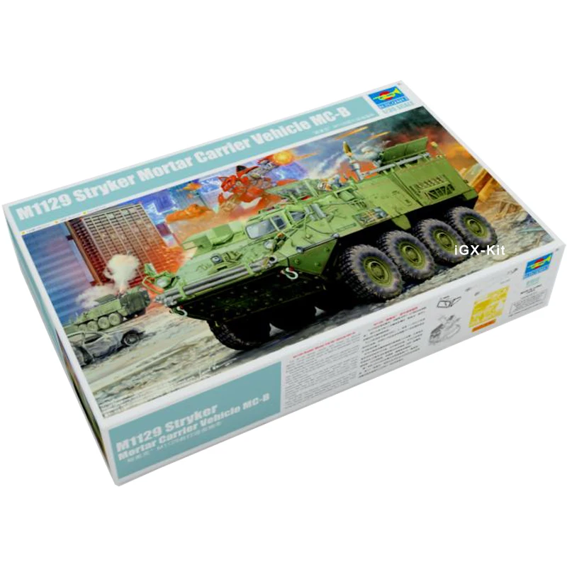 Trumpeter 01512 1/35 US Stryker M1129 Self Propelled Mortar Vehicle Car Military Toy Gift Plastic Assembly Building Model Kit