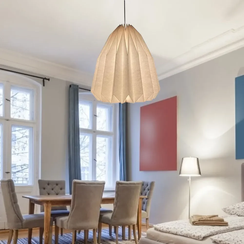 1PC Origami Ceiling Lamp Shade Hanging Lamp Cover Nordic Pumpkin/Garlic/Waist/Diamond Lampshade Home Pendant Light Cord Fixture