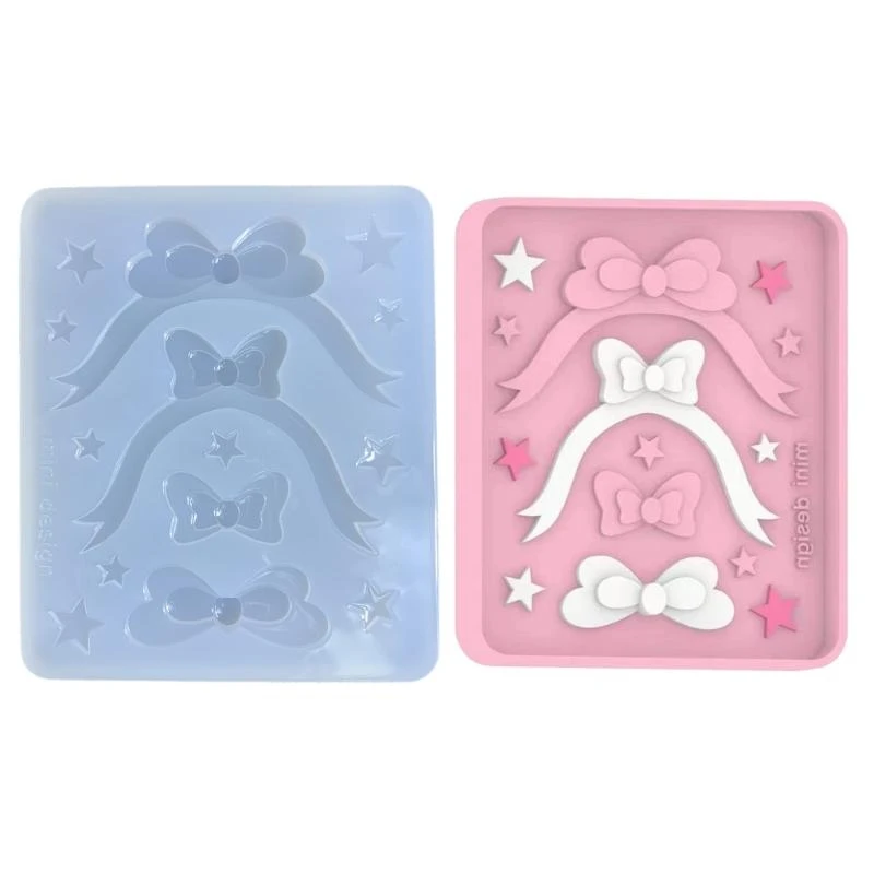  Bowknot Star Silicone Mold Handmade Ornament Mold for Valentines Day Gift