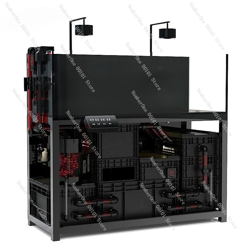 Fish Tank Bottom Filter System, Complete Aquarium Fluidized Bed Filtration with Sedimentation Chamber