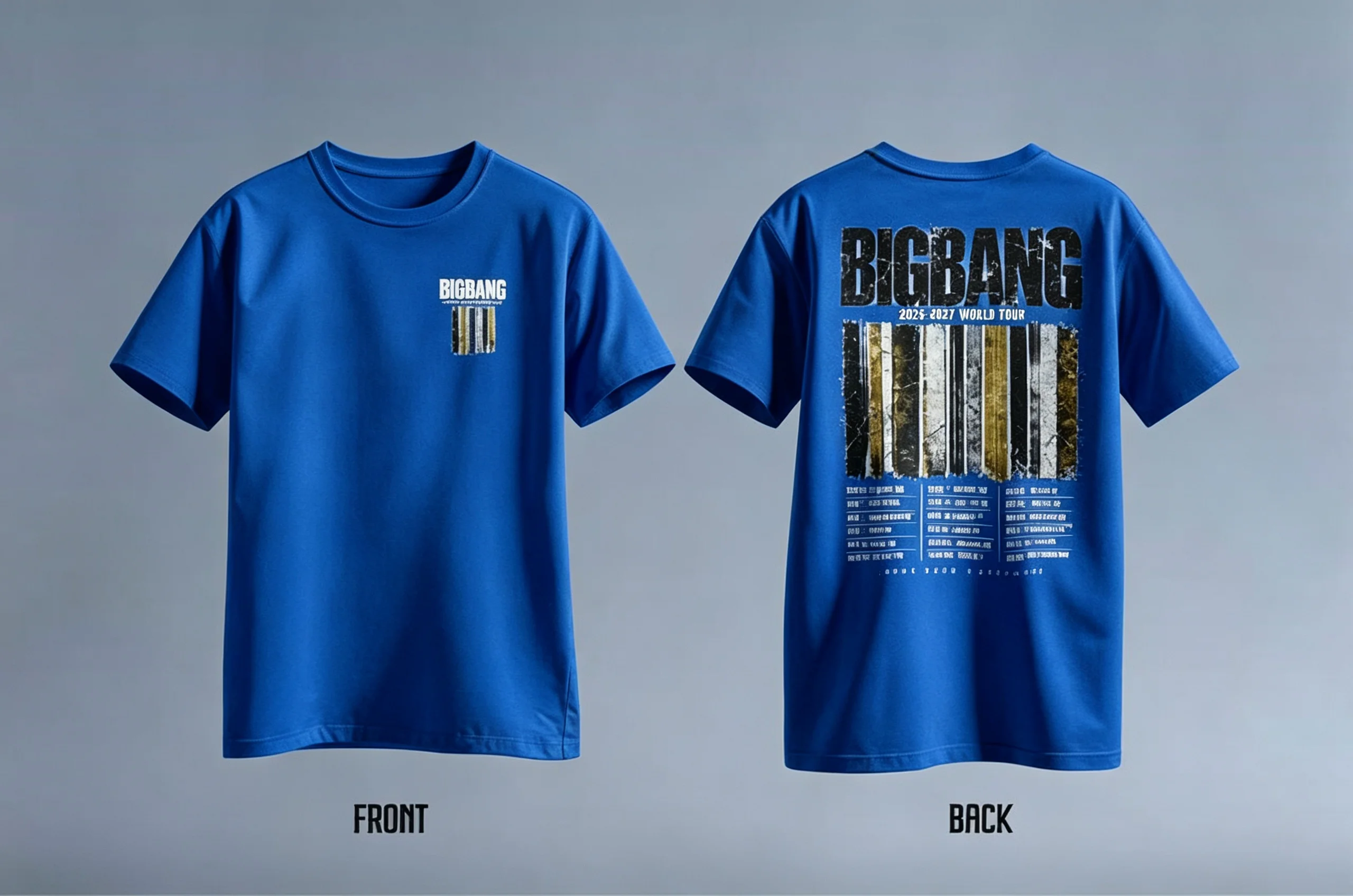 Bigbang 20. Jubiläums-Merch-T-Shirt 2025-2027 Welttournee Vorder- und Rückseitengrafikdruck Kpop Unisex Kurzarm-T-Shirt für Fans – Detail 13