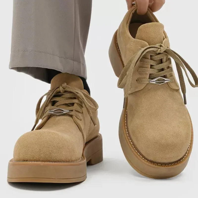 

Новые мужские повседневные туфли Микки 2026 года, высококачественные мужские туфли дерби на толстой подошве с круглым носком, модные мужские туфли