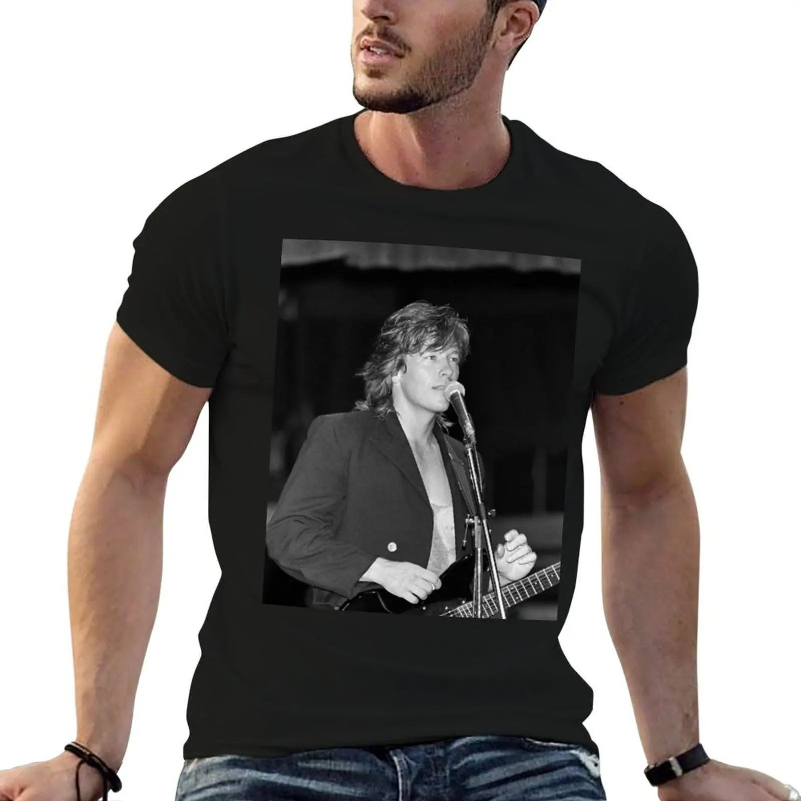 Jack Wagner BW Photograph T-Shirt summer tops summer clothes new edition plain black t shirts men