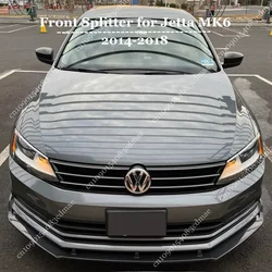 Front Bumper Splitter Lip 3pcs for Volkswagen Jetta MK6 SE TSI TDI Turbo Hybird Facelift 2014-2018 Tuning Body Kit Guard UV Coat