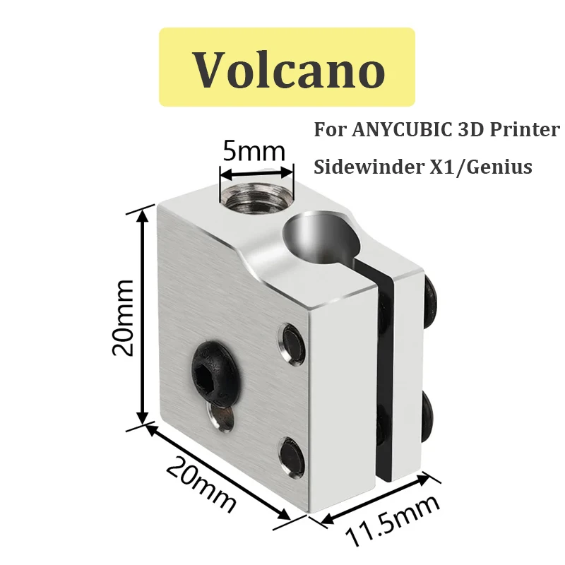 Aluminum Heating Block CR10 PT100 Volcano V6 Heated Block For Ender-3 S1 Pro CR10 Pro CR6 SE Elegoo ANYCUBIC 3D Printer