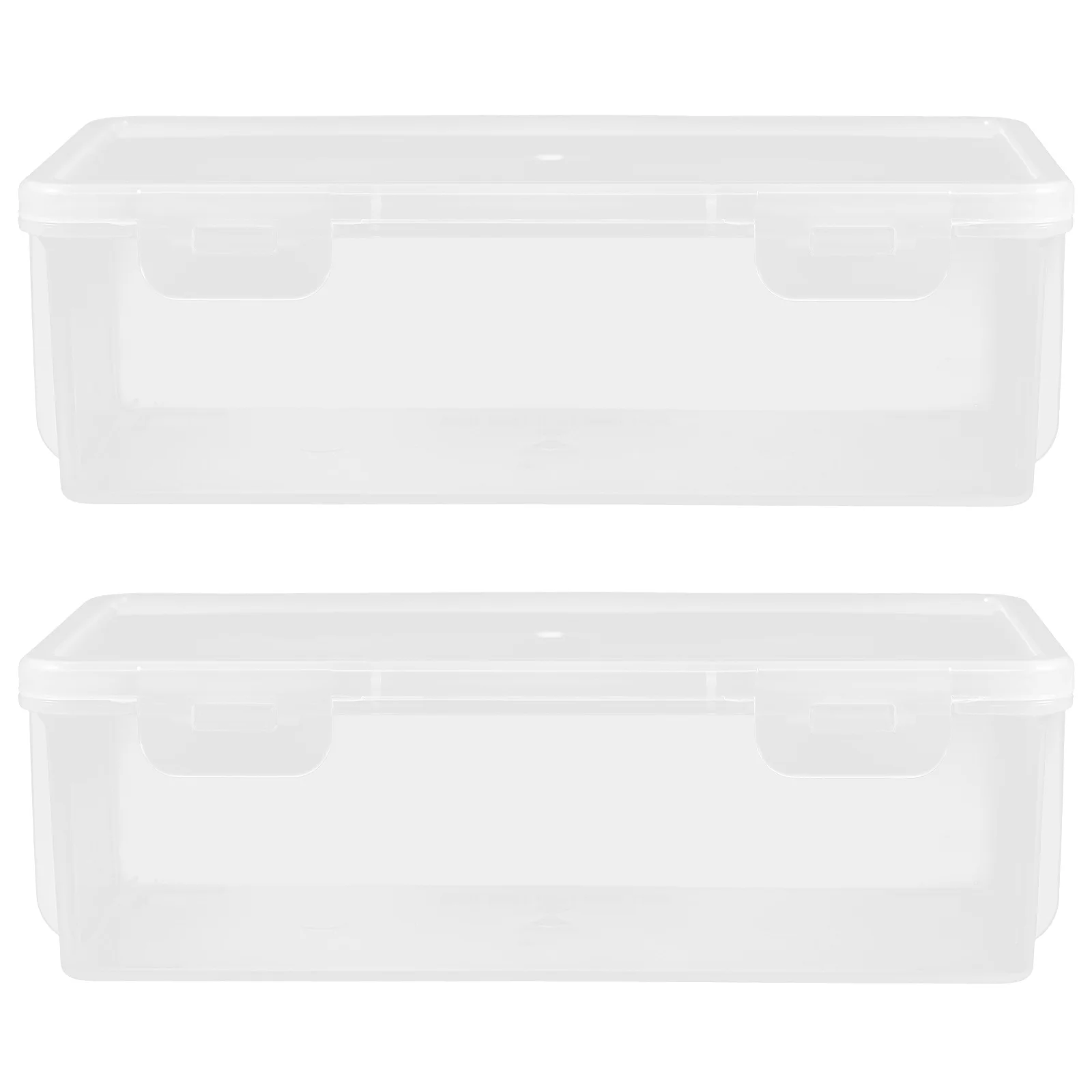 

2pcs Clear Storage Box Transparent Organizer For Desk Home Office Stationery Pencil Makeup Brush Holder Plastic Container Lid