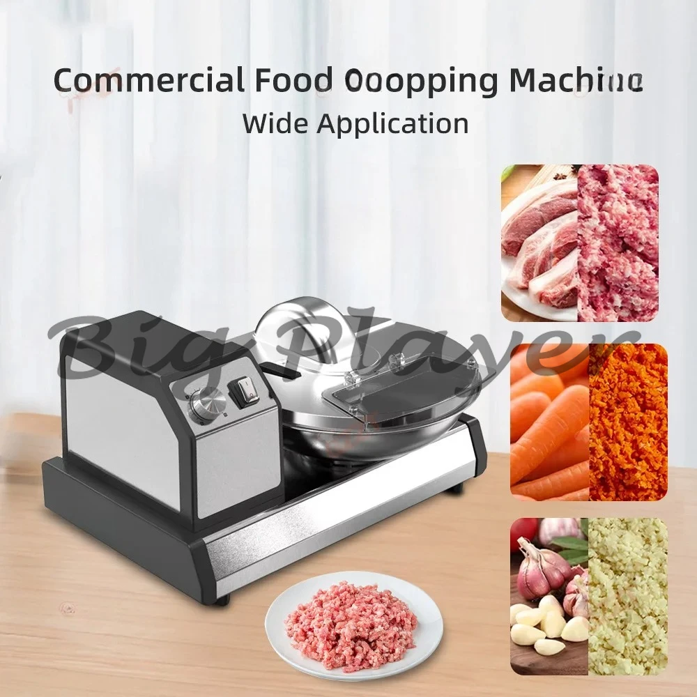 

Коммерческая машина для измельчения пищевых продуктов 5,5 л, овощерезка из нержавеющей стали, прочный медный двигатель для мясорубки, измельчитель мяса