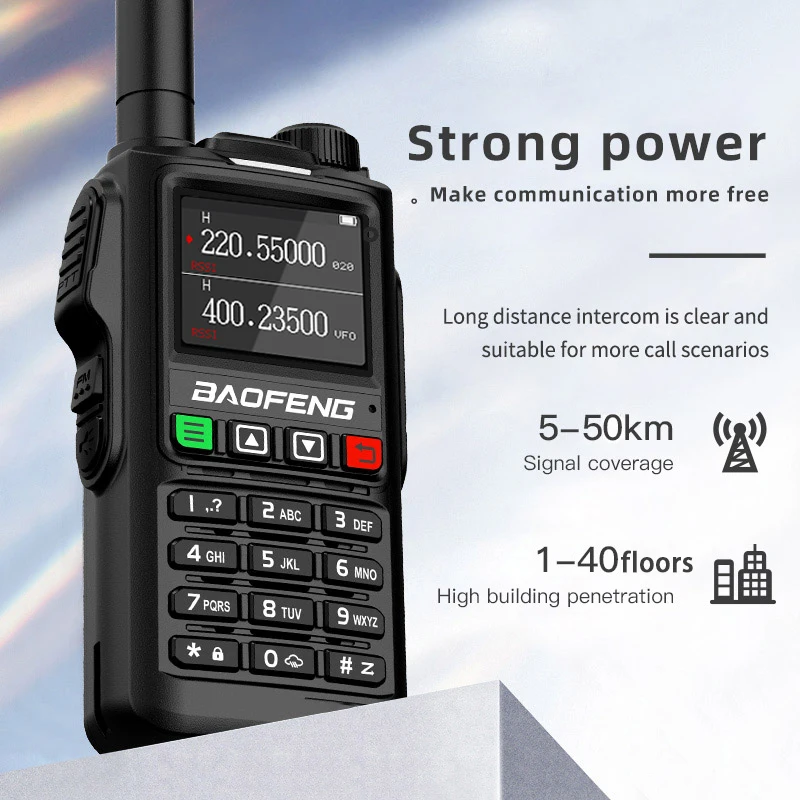 Imagem -02 - Baofeng-walkie Talkie Profissional Preto Modelo Pro Bandas 1000 Canais Longo Alcance Rádio em Dois Sentidos Vhf Uhf 200260 Uv18 Novo 2023