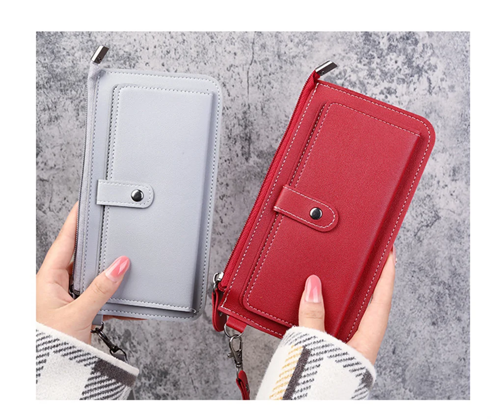 Hold Long Purse For Women Delicate Fashion Pu Handbag Multi-Function Card Bag Large Capacity Mobile Phone Bag Multi-Color Purse