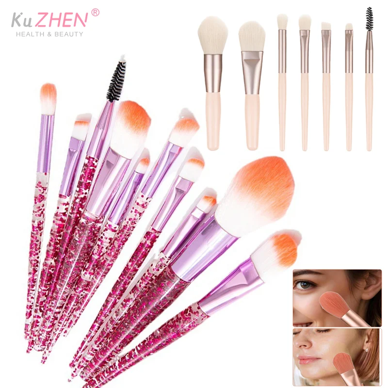 8/10 ชิ้น/ล็อตชุดแปรงแต่งหน้ามืออาชีพแปรงรายละเอียดนุ่มพิเศษแปรงปัดแก้มรองพื้นคอนซีลเลอร์แปรงอายแชโดว์เครื่องมือความงาม