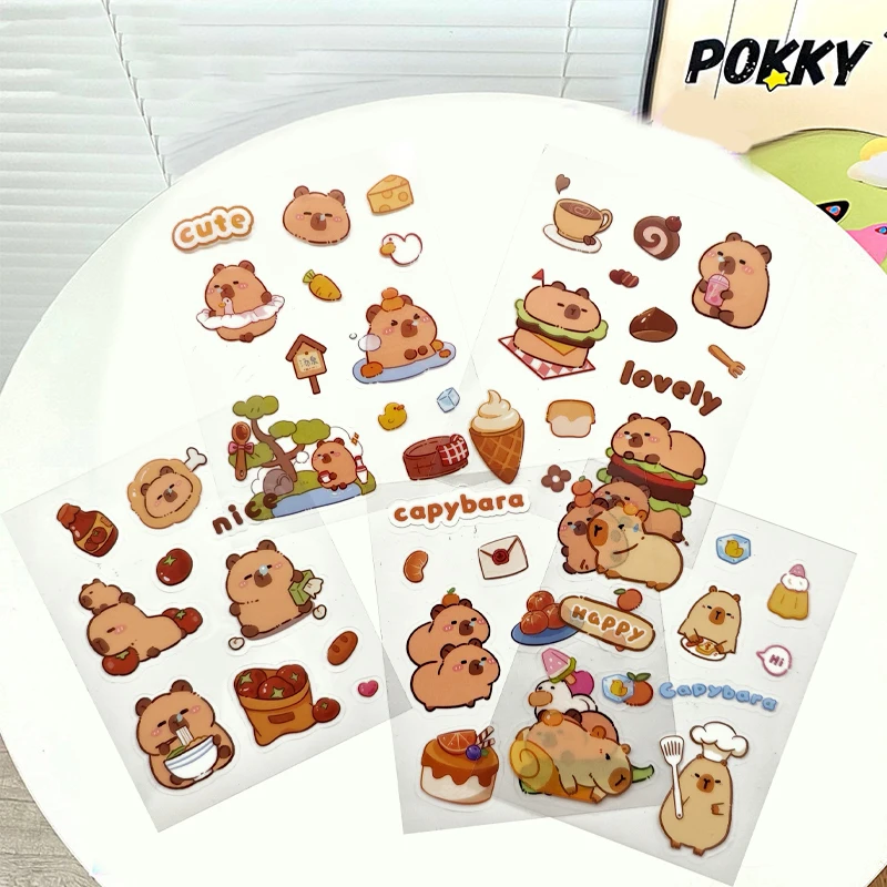 Kapibala Capybara Sticker Children School Supplies Cartoon Self-adhesive Decoration Sticker Computer Water Cup PVC Stickers Toys