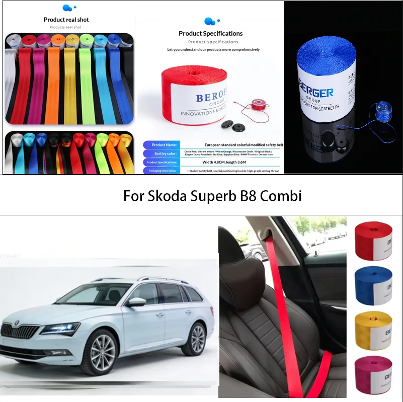 

For Skoda Superb B8 Combi Car Seat Belt Seatbelt Webbing Lap Retractable Safety Strap 48MM