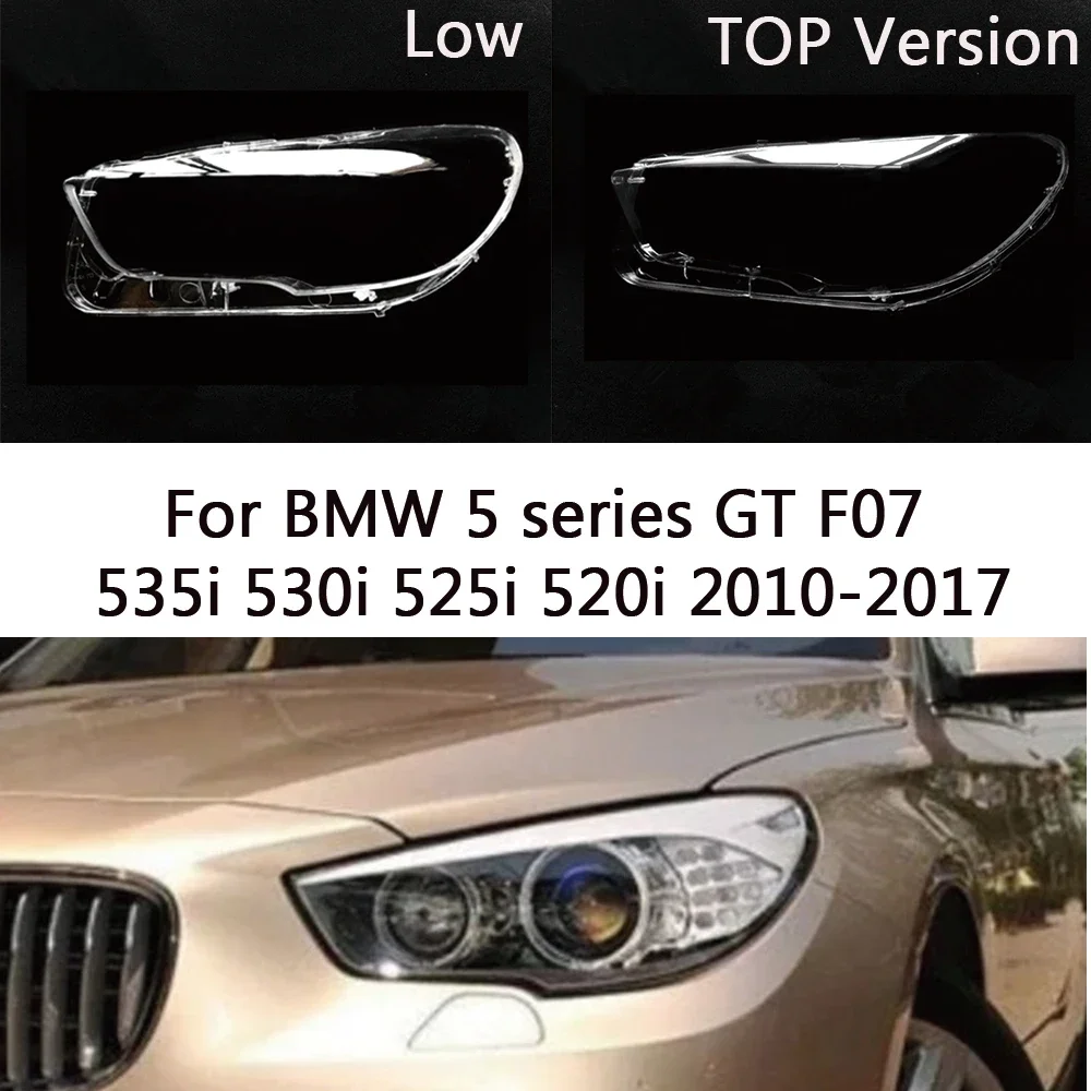 HTTCYY لسيارات BMW 5 سلسلة GT F07 535i 530i 525i 520i 2010-2017 غطاء المصباح عدسة قذيفة غطاء المصباح عاكس الضوء كشافات ضوء #1