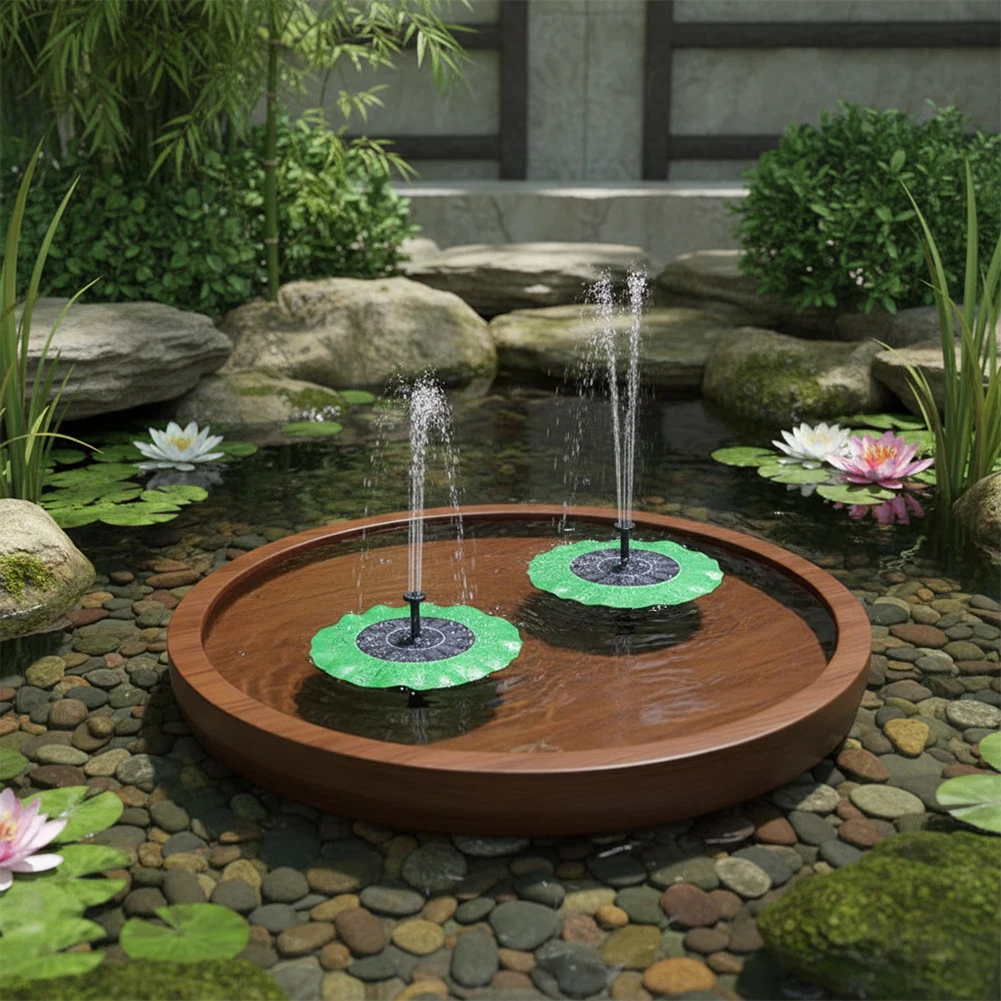 Solar Water Fountain Lotus Leaf Fountain Pump For Garden Pool Fountain Bird Bath Pump With Multi-Nozzle Garden & Bird Bath Decor