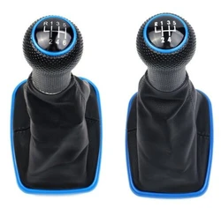 5 6 Speed 12mm Leather Gear Shift Knob with Gear Shift Gaiter Cover Fit for Volkswagen /VW MK4 Golf 4 IV GTI R32 Jetta Bora