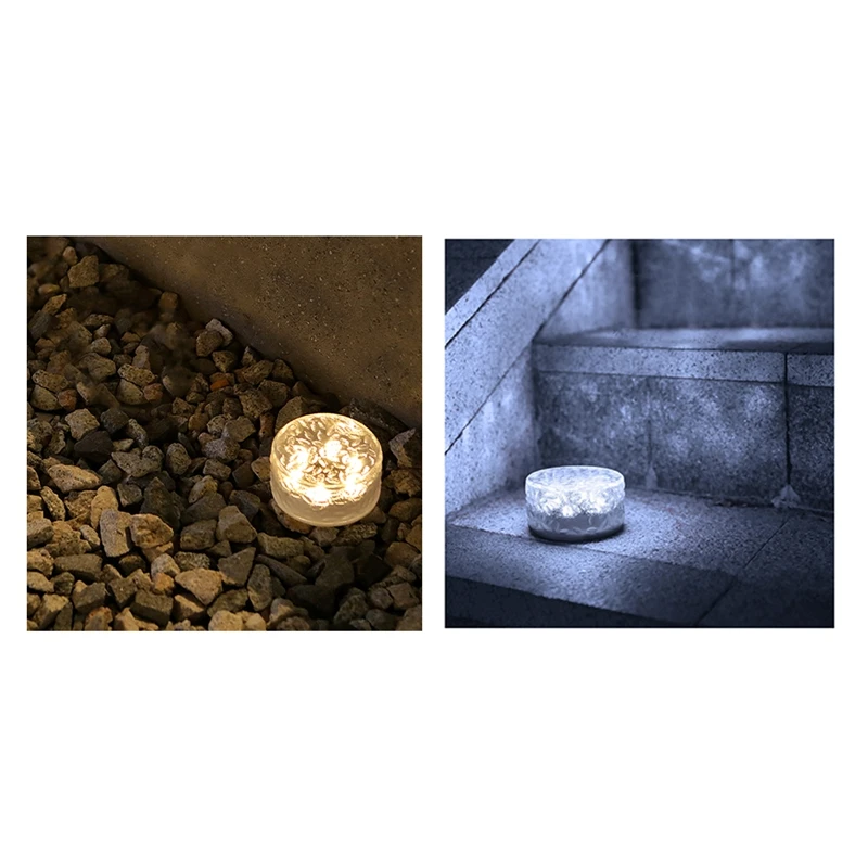 

Round Solar Outdoor Courtyard Waterproof LED Outdoor Garden Lawn Light Stairs Light(Cool White) Easy Install Easy To Use