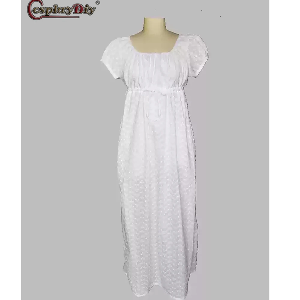 

Regency Dress Tea Party High Waistline Pride and Prejudice Dress British Embroidered white pastoral Dress