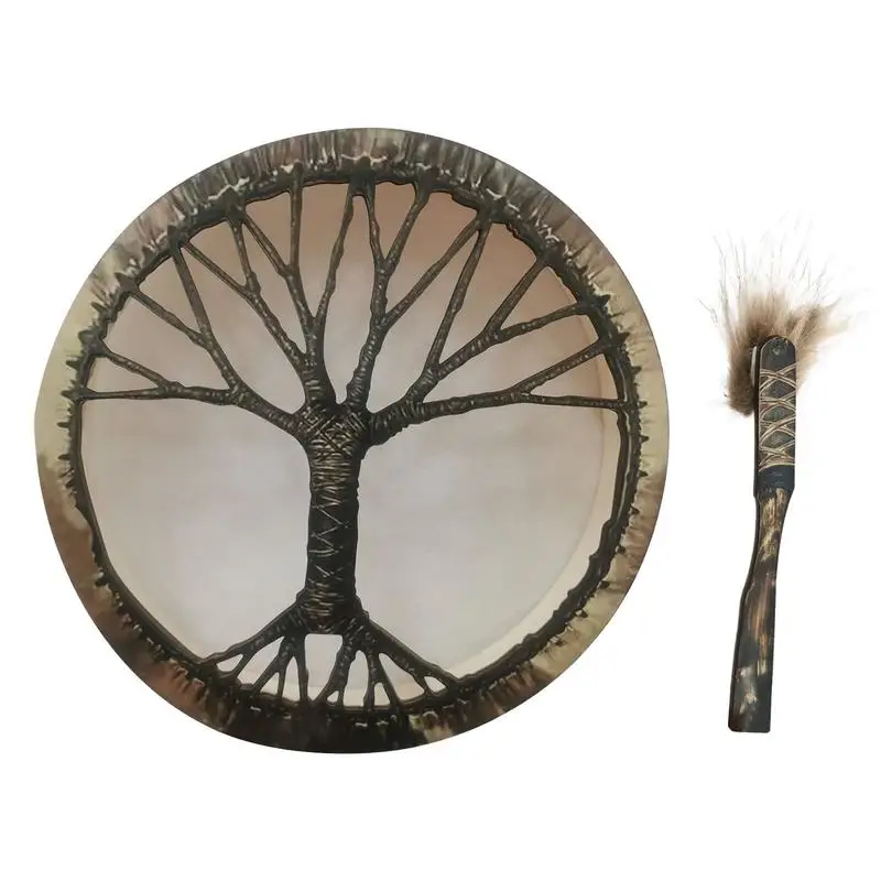 Leather Shaman Durm Musical Percussion Instrument Decoration Leather Hand Drum For Music Lovers Sound Healing Tool 