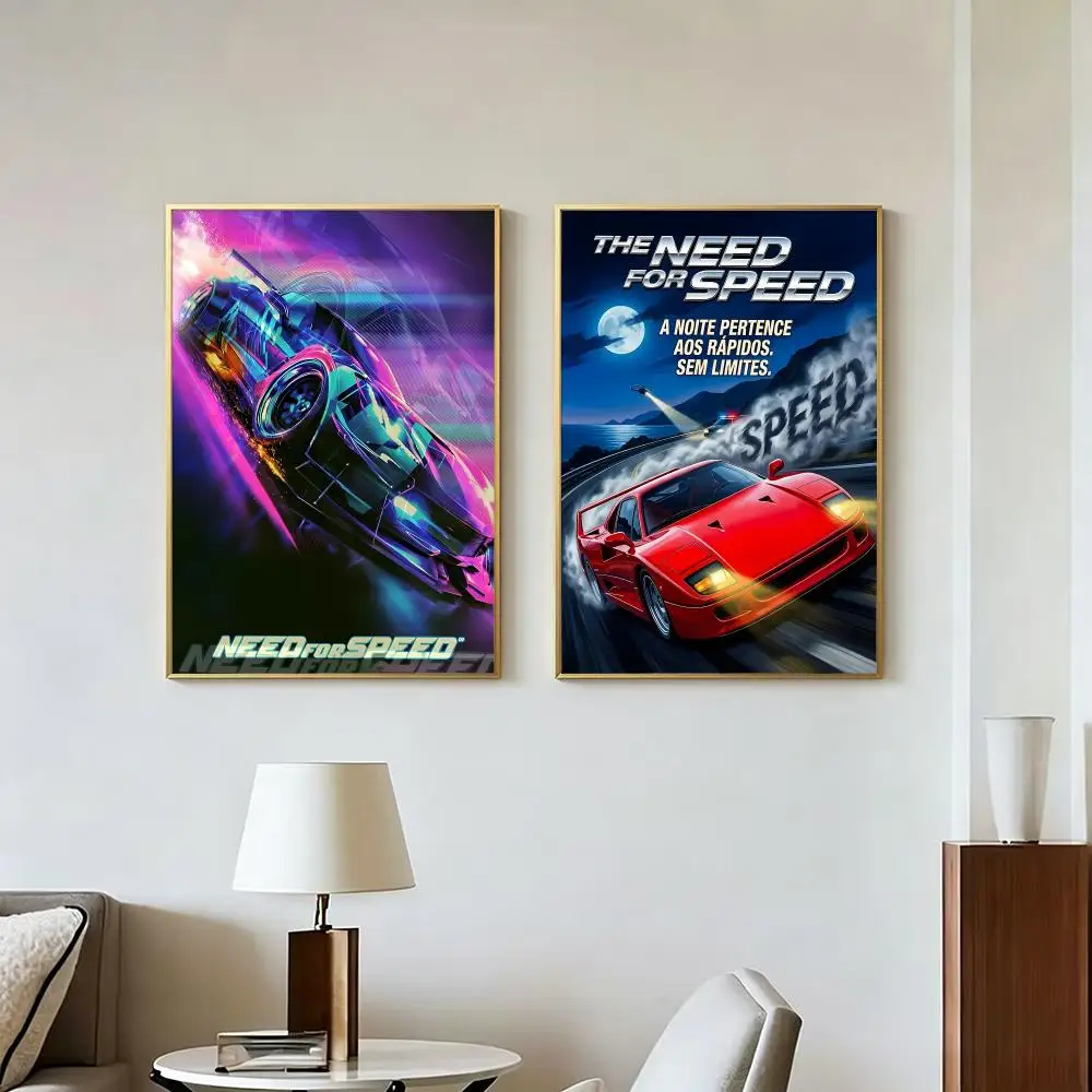 Game Racing Need for Speed Poster Peel And Stick Wall Art Self Adhesive PP Waterproof Wall Decor Living Room Bedroom Gift