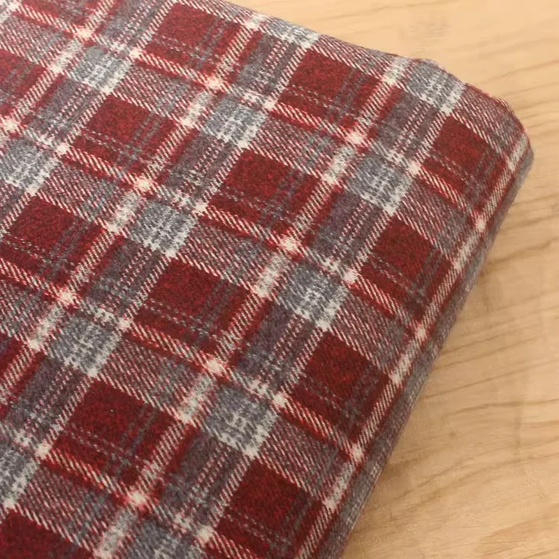 

Plush Fabric Sanded Thick Cloth Twill Red Checkered Knitted Coat Pants Shirt Bed Sheet Pillowcase Autumn Winter Fabric