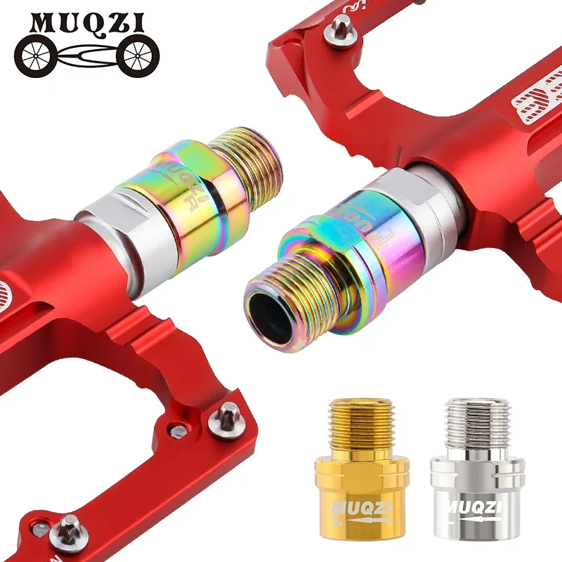 MUQZI Bike Pedal Extenders For 9/16 inch Threaded Pedals Extended MTB Road Bicycle Extend Bolt Pedals Extension 16mm