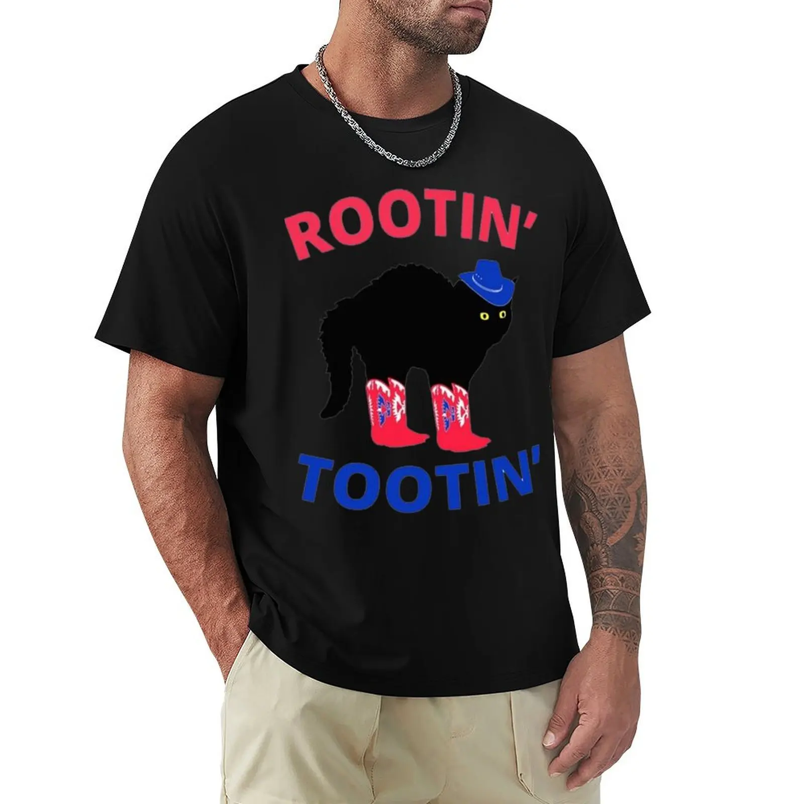 Rootin Tootin Cat T-Shirt High Elasticity Sports T-Shirt