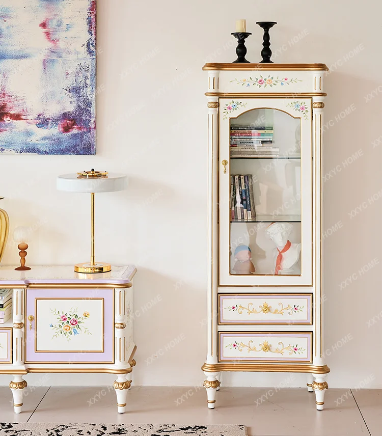 

small display cabinet retro living room wall decoration locker simple and modern
