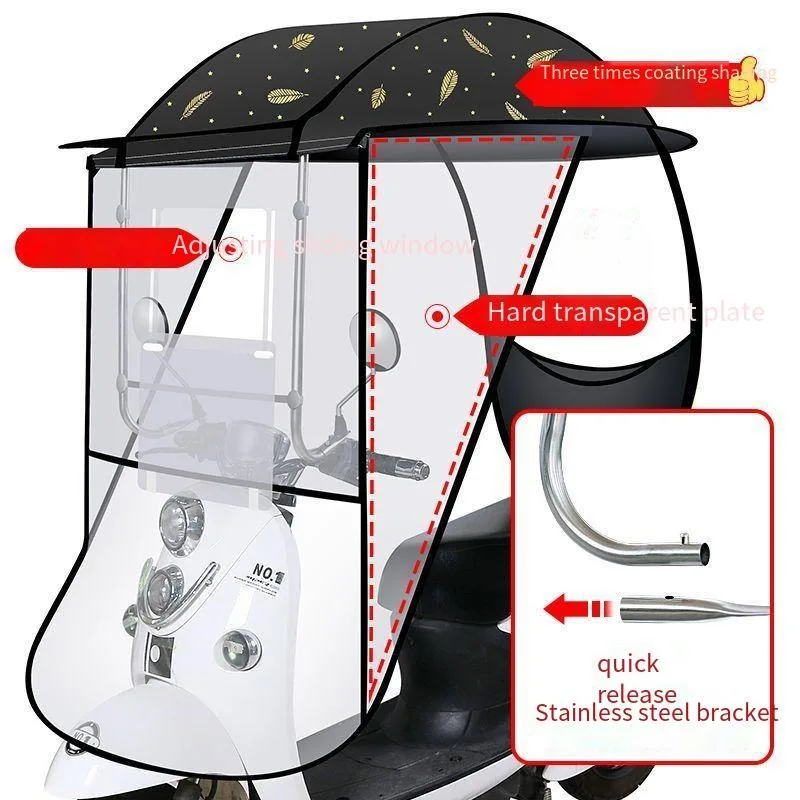 

Windproof rain shelter canopy motorcycle umbrella waterproof sun protection new model sunshade