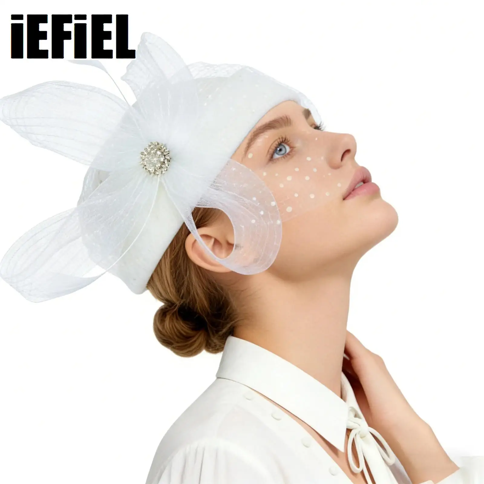 

Women Feather Tulle Beret Hat for Formal Wedding Afternoon Tea Party Fascinator Hat Photography Vintage Mesh Sweet Veil Hat Cap