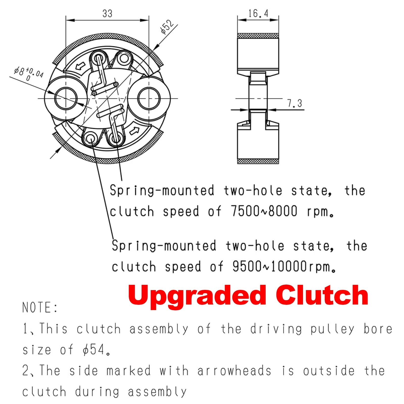 TSRW 6000 ~ 10000 RPM Kit Frizione per Auto RC 23CC-71CC Motore per 1/5 HPI ROFUN ROVAN KM Baja Losi 5ive T FG GoPed RedCat Rc Parti