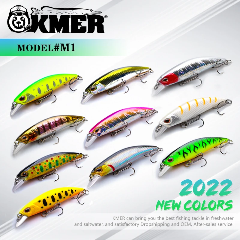 KMER Fishing Lure For Wobbler Slow Sinking Minnow Crankbait For Zander Pike Walleye About Artificial Hard Bait Goods Accessories