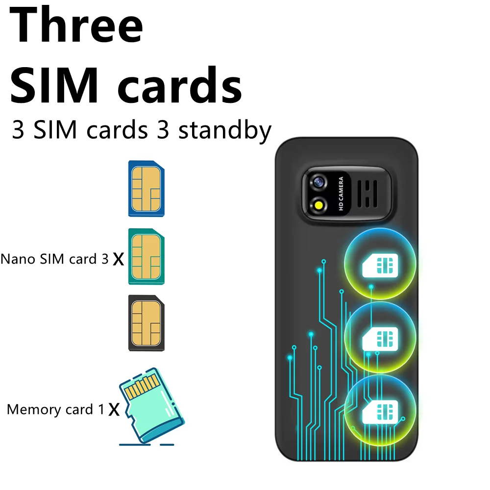 SERVO BM5310 Small Cell Phone 3 SIM Card 1.3